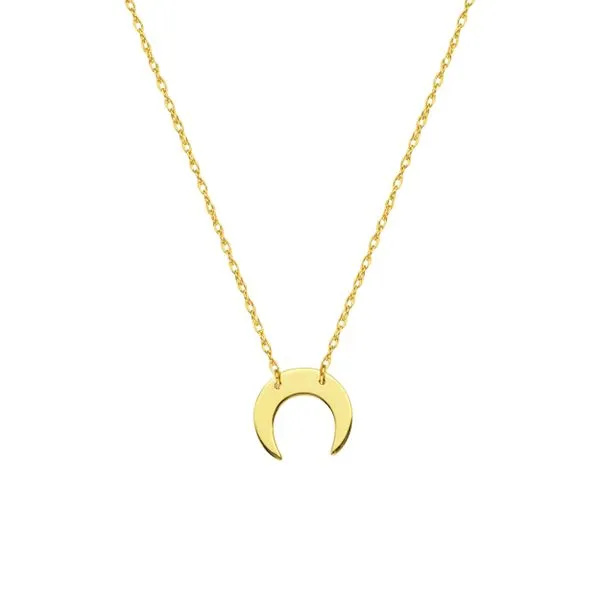 MINI CRESCENT MOON ADJ.NECK W/ROPE CHAIN Steve Lennon & Co Jewelers  New Hartford, NY