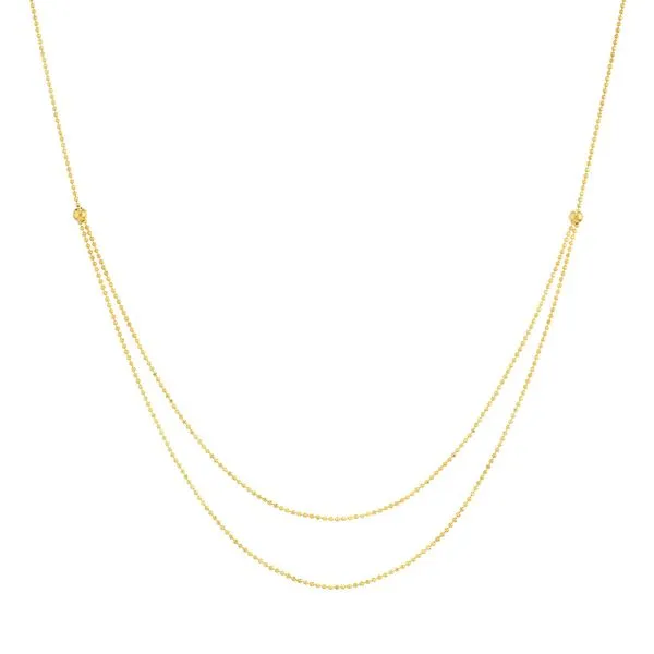 14kt Yellow Gold Bead Chain Build Your Own Duet Necklace Steve Lennon & Co Jewelers  New Hartford, NY