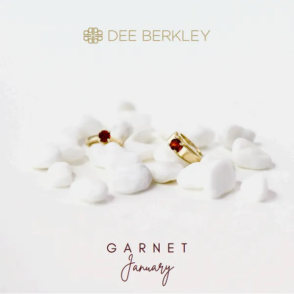 Dee Berkley Ring Charm 14kt White Gold Set With 2.5mm Garnet (shown in yellow gold) Steve Lennon & Co Jewelers  New Hartford, NY