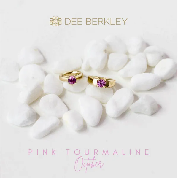 Dee Berkley Ring Charm 14kt White Gold Set With 2.5mm Pink Tourmaline (Shown in Yellow Gold) Steve Lennon & Co Jewelers  New Hartford, NY