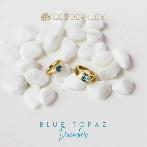 Dee Berkley Ring Charm 14kt Yellow Gold Set With 2.5mm Blue Topaz Steve Lennon & Co Jewelers  New Hartford, NY