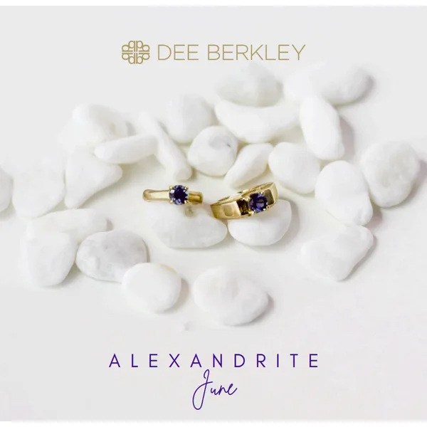 Dee Berkley Ring Charm 14kt White Gold Set With 2.5mm Created Alexandrite  (Shown in Yellow Gold) Steve Lennon & Co Jewelers  New Hartford, NY
