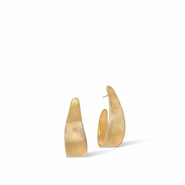 Marco Bicego Lunaria Collection 18K Lunaria Yellow Gold Small Hoop Earrings Steve Lennon & Co Jewelers  New Hartford, NY