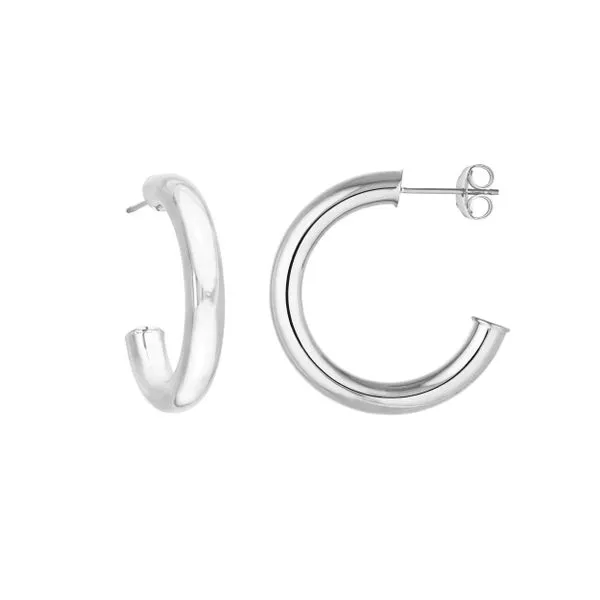 14K White Gold 25mm Open Hoop Earrings Steve Lennon & Co Jewelers  New Hartford, NY