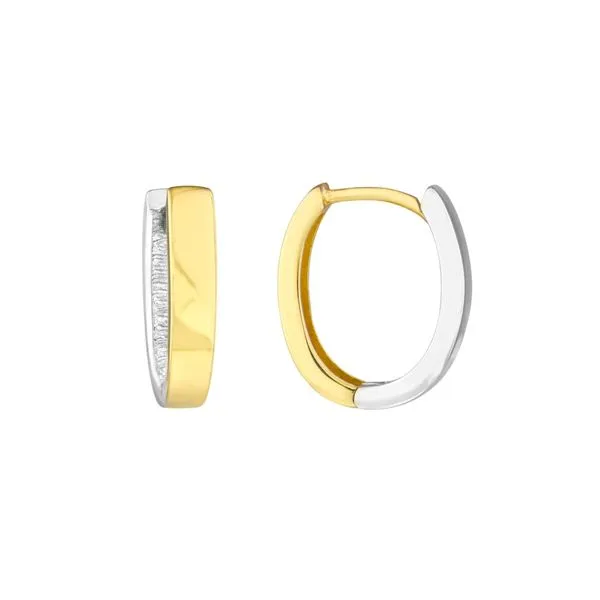 10K 10x2.8mm Two-Tone High Polished Oval Hoop Steve Lennon & Co Jewelers  New Hartford, NY