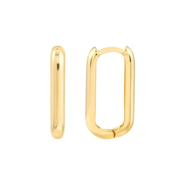 14KT Yellow Gold Oblong Polished Hoop Earring 10X20mm Steve Lennon & Co Jewelers  New Hartford, NY