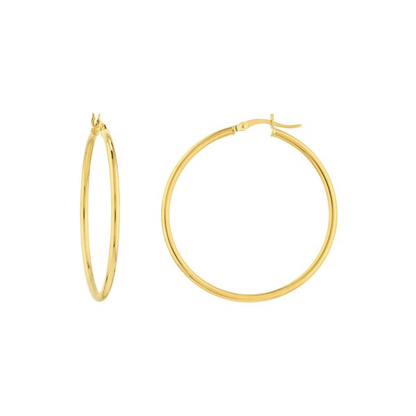 MC 14K Yellow Gold Gold Hoop/Huggie  Earrings Steve Lennon & Co Jewelers  New Hartford, NY