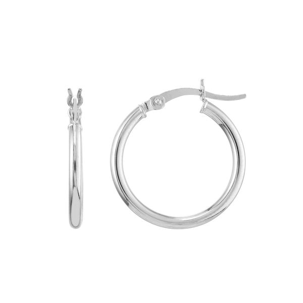MC 14K White Gold Gold Hoop/Huggie  Earrings Steve Lennon & Co Jewelers  New Hartford, NY