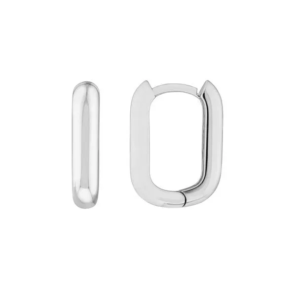 14KT White Gold Oblong Polished Hoop Earring 10X15mm Steve Lennon & Co Jewelers  New Hartford, NY