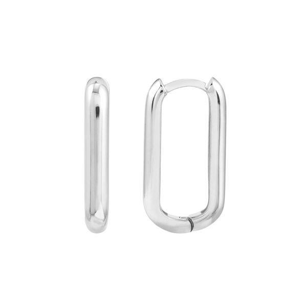 MC 14K White Gold Gold Hoop/Huggie  Earrings Steve Lennon & Co Jewelers  New Hartford, NY
