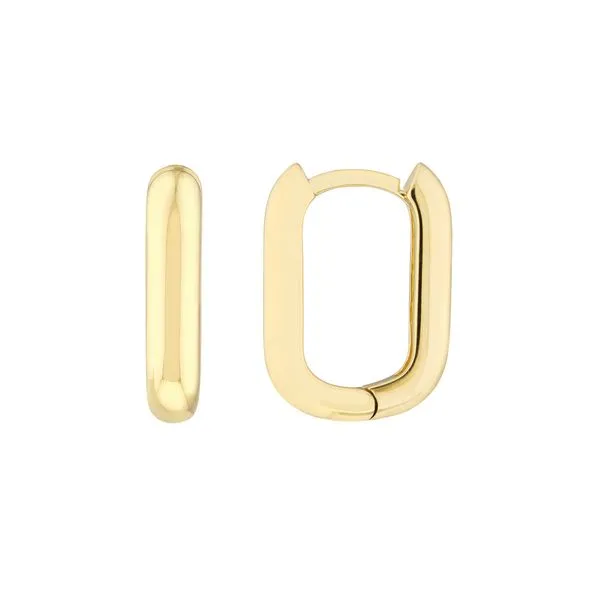 14KT Yellow Gold Oblong Polished Hoop Earring 10X15mm Steve Lennon & Co Jewelers  New Hartford, NY