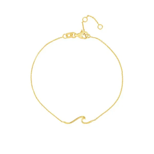 14K Yellow Gold Wave Element Adjustable Bracelet Steve Lennon & Co Jewelers  New Hartford, NY