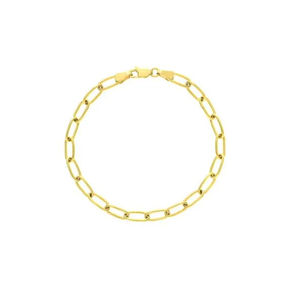 14K Yellow Gold 5mm Paperclip Chain Bracelet Lobster Clasp Steve Lennon & Co Jewelers  New Hartford, NY