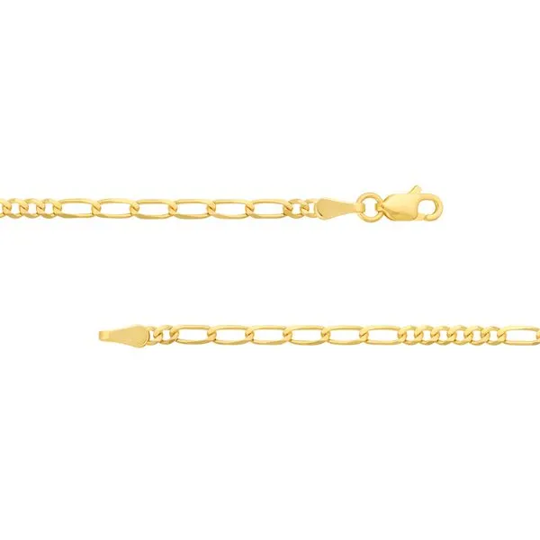 14kt Yellow Gold 2.35mm 6+6 Figaro Chain Bracelet 7.00 inches Steve Lennon & Co Jewelers  New Hartford, NY
