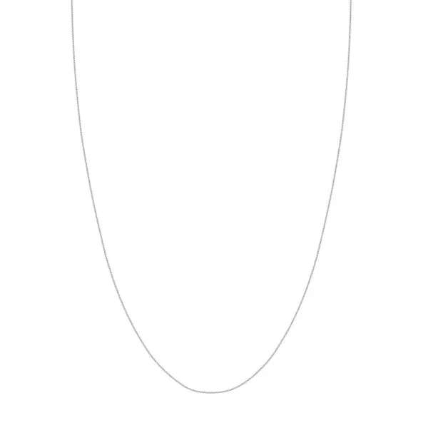 14K White Gold 0.83mm Round Wheat Chain 20
