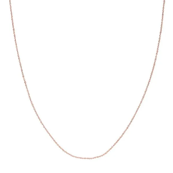 14K Rose Gold 0.85mm Sparkle Singapore Chain 16
