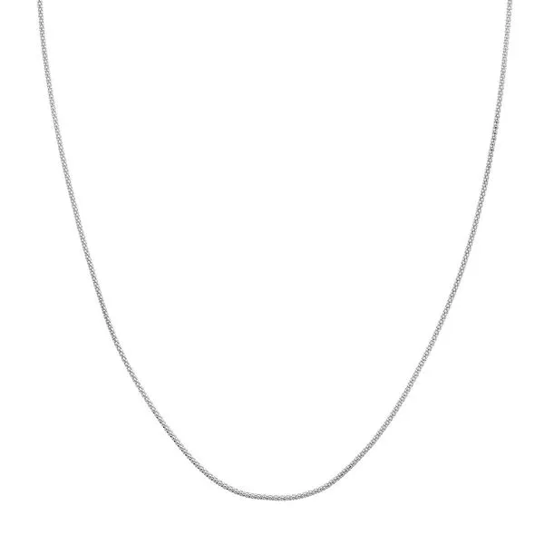 14K White Gold 1.4mm Popcorn Chain 22