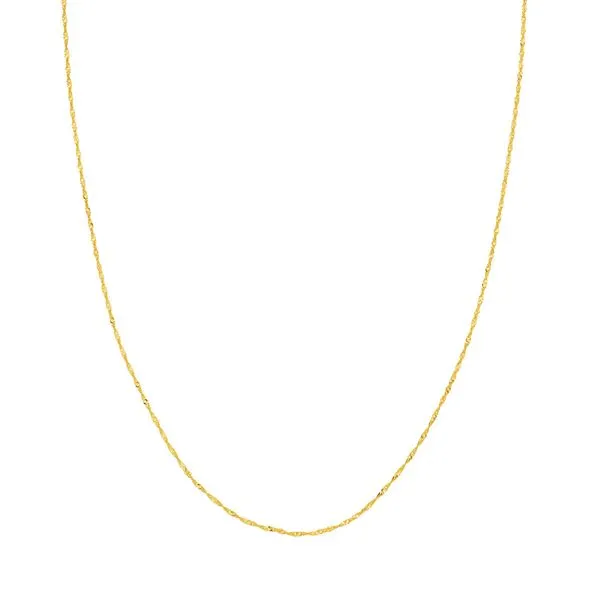 14K Yellow Gold 1.15mm Singapore Chain 16