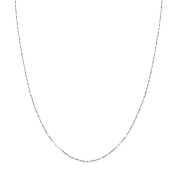 14K White Gold 1.15mm Cable Chain 18
