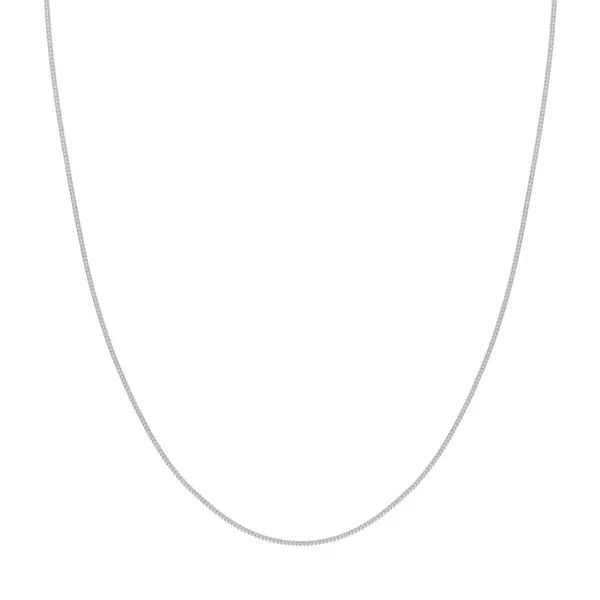 14K White Gold 1.2mm Round Franco Chain 16
