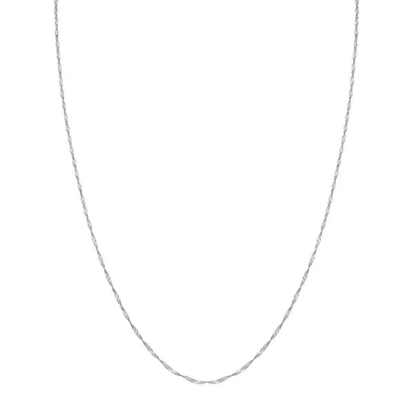 14K White Gold 1.4mm Singapore Chain 18