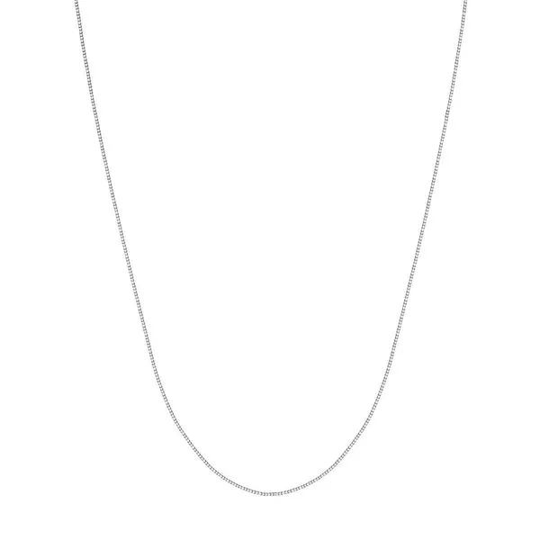 10K White Gold 0.55mm Box Chain 18