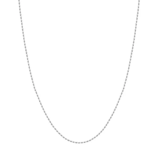 10K White Gold 1.56mm D/C Rope Chain 16