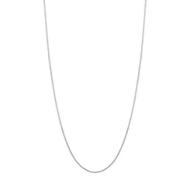 10Kt White Gold .66mm Box Chain 18