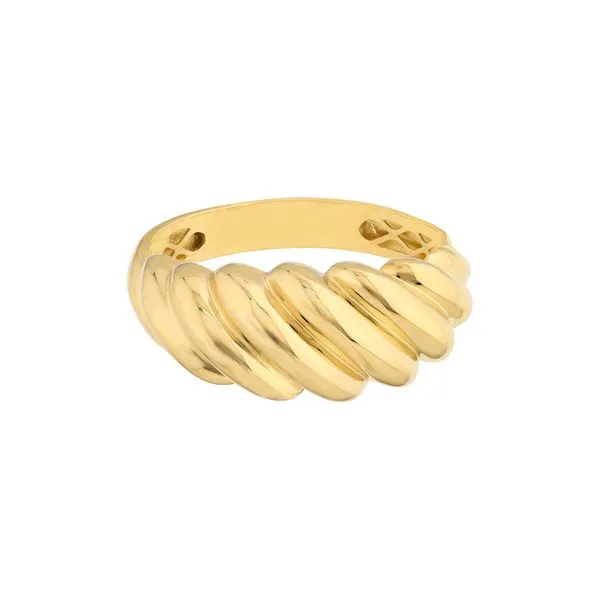 14kt Yellow Gold Polished Twist Ribbed Ring Steve Lennon & Co Jewelers  New Hartford, NY