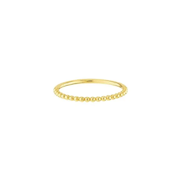 14kt Yellow Gold Beaded Single Row Ring Steve Lennon & Co Jewelers  New Hartford, NY