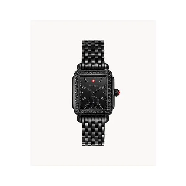 Michele Deco Mid Noir Diamond Watch - Main Image