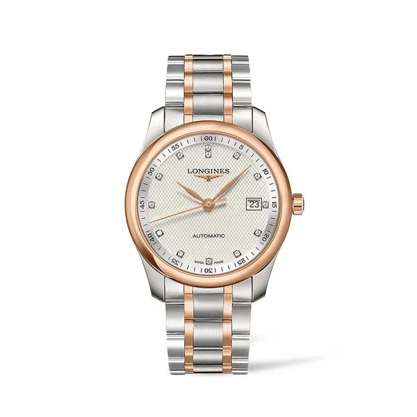 Longines Master Collection -40MM, Stainless steel and 18 karat pink gold cap 200 GlassScratch-resistant sapphire crystal, Silver Steve Lennon & Co Jewelers  New Hartford, NY