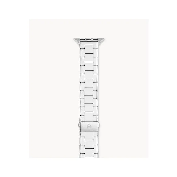 Michele -  White and Stainless Silicone-Wrapped Bracelet Band for Apple Watch Steve Lennon & Co Jewelers  New Hartford, NY