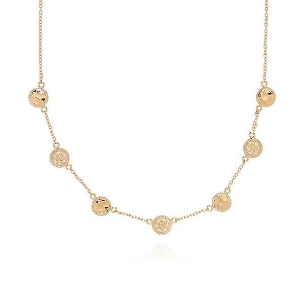 Anna Beck  - Hammered Station Necklace - Gold Steve Lennon & Co Jewelers  New Hartford, NY