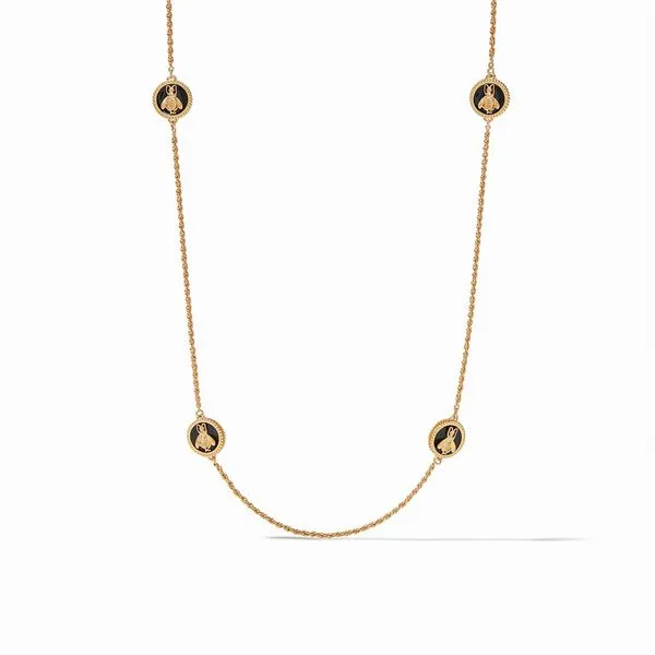 Julie Vos - Bee Cameo Station Necklace Obsidian Black Enamel Steve Lennon & Co Jewelers  New Hartford, NY