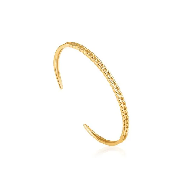 Ania Haie -  Gold Curb Chain Cuff 14kt gold plated on sterling silver Steve Lennon & Co Jewelers  New Hartford, NY