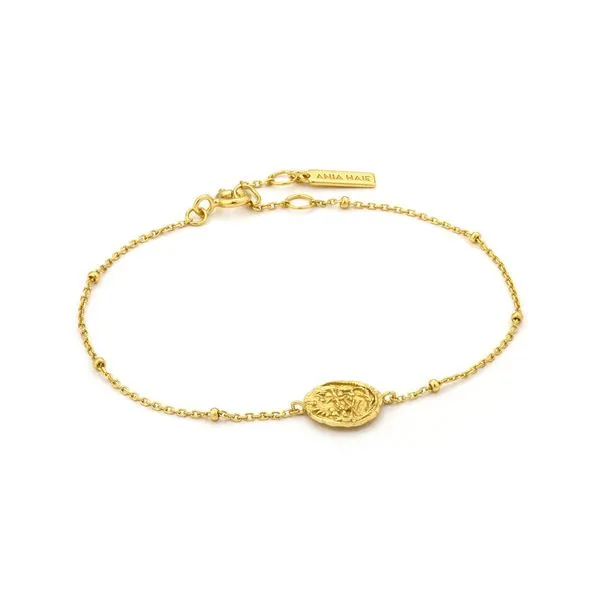 Ania Haie -  Gold Emblem Beaded Bracelet 14kt gold plated on sterling silver Steve Lennon & Co Jewelers  New Hartford, NY