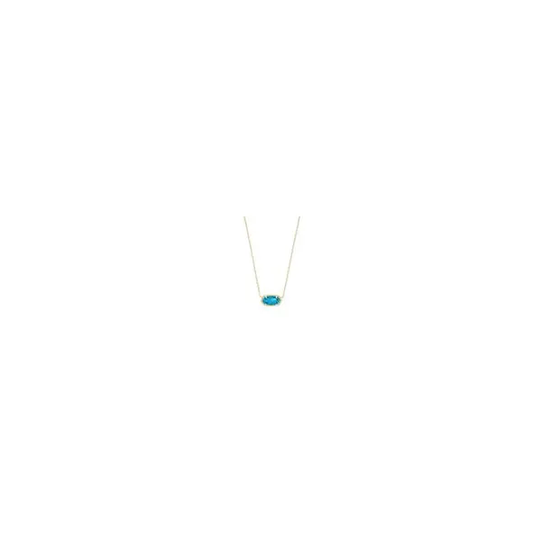 Kendra Scott Elisa Short Pendant Necklace Gold Bronze Turquoise Steve Lennon & Co Jewelers  New Hartford, NY