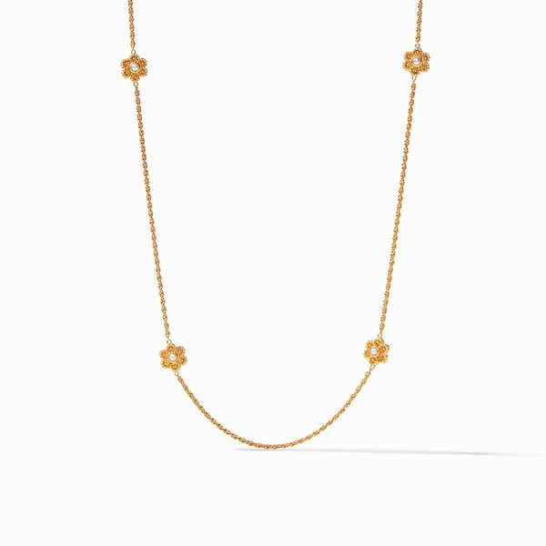 Julie Vos  Colette Pearl Station Necklace Gold Pearl Image 2 Steve Lennon & Co Jewelers  New Hartford, NY