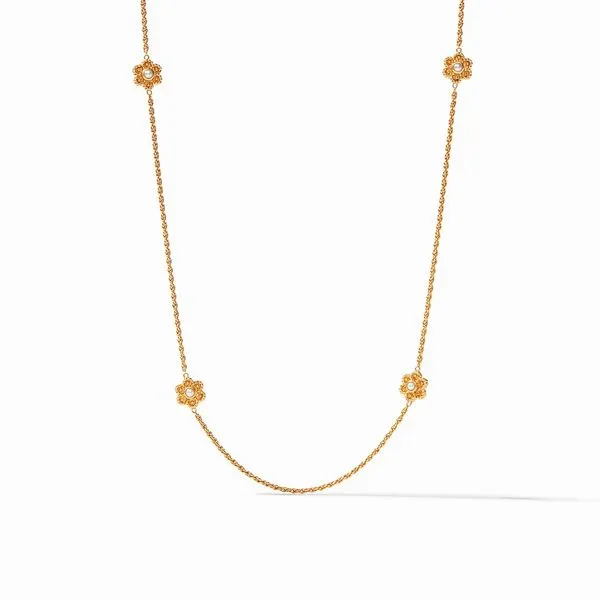 Julie Vos  Colette Pearl Station Necklace Gold Pearl Steve Lennon & Co Jewelers  New Hartford, NY