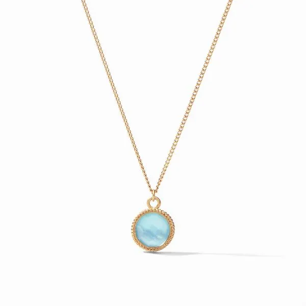 Julie Vos Fleur-de-Lis Solitaire Necklace Gold Iridescent Bahamian S. Lennon & Co Jewelers New Hartford, NY