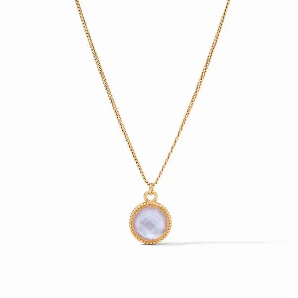 Julie Vos Fleur-de-Lis Solitaire Necklace Gold Iridescent Lavender Steve Lennon & Co Jewelers  New Hartford, NY