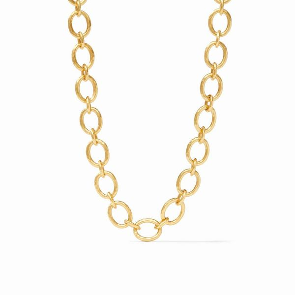 Julie Vos  Catalina Small Link Necklace Gold Pearl Steve Lennon & Co Jewelers  New Hartford, NY