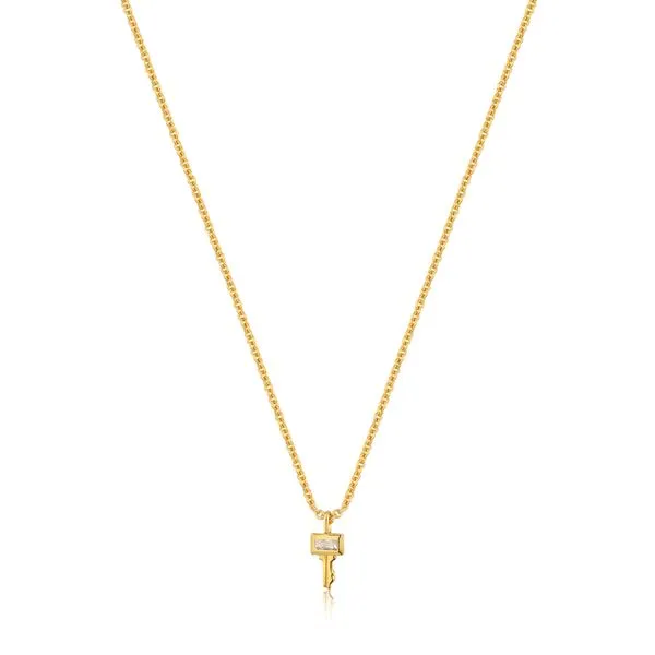 Ania Haie - Gold Key Necklace 14kt gold plated on sterling silver Steve Lennon & Co Jewelers  New Hartford, NY