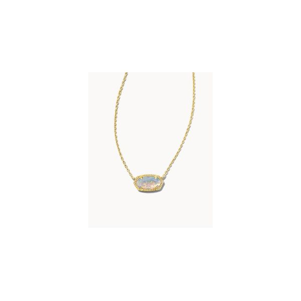Kendra Scott Elisa Silver Crystal Frame Short Pendant Necklace in Ivor -  Her Hide Out