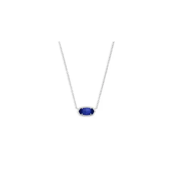 Kendra Scott -Elisa Necklace with Rhodium Cobalt Cats Eye Steve Lennon & Co Jewelers  New Hartford, NY