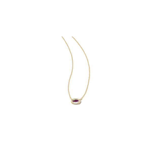 Kendra Scott Grayson Short Pendant Necklace Gold Dichroic Glass Steve Lennon & Co Jewelers  New Hartford, NY