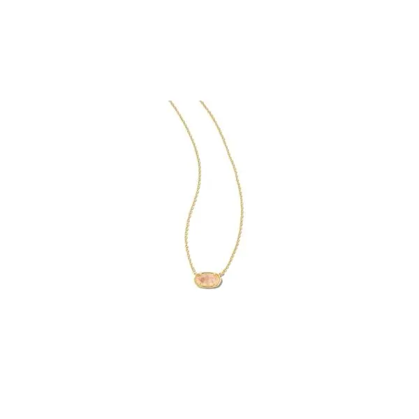 Kendra Scott Grayson Short Pendant Necklace Gold Rose Quartz Steve Lennon & Co Jewelers  New Hartford, NY