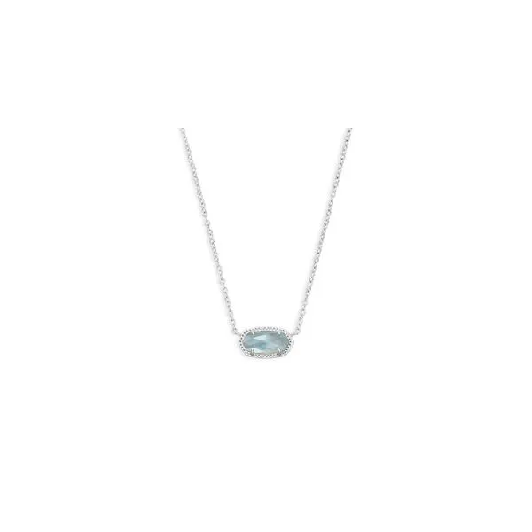 Kendra Scott -Elisa Necklace with Rhodium Light Blue Illusion Steve Lennon & Co Jewelers  New Hartford, NY