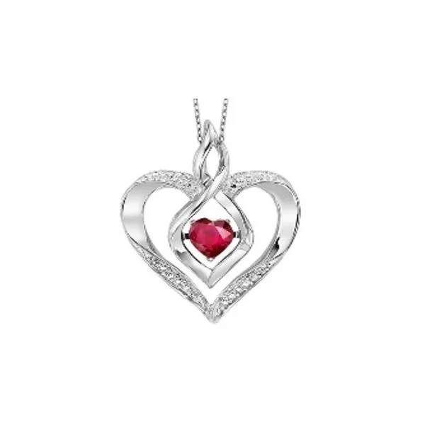 SS Ruby Heart Pendant Necklace 1/4 TCW Steve Lennon & Co Jewelers  New Hartford, NY